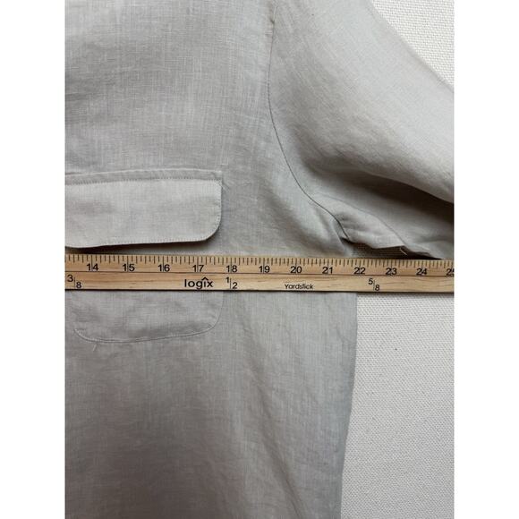 Company Ellen Tracy Tan Beige Tunic Lace Up Sz L Casual Classic Work Office - Picture 8 of 11